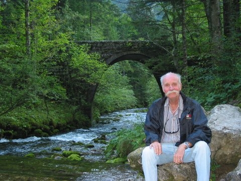 Ken with river Kamniška bistrica